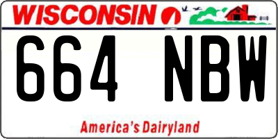 WI license plate 664NBW