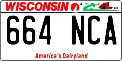 WI license plate 664NCA