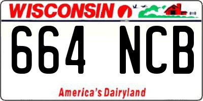 WI license plate 664NCB
