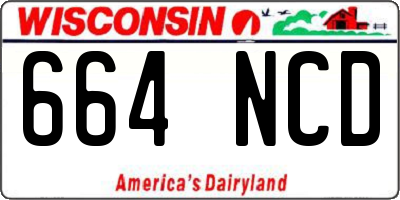 WI license plate 664NCD