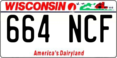 WI license plate 664NCF