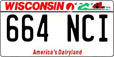 WI license plate 664NCI