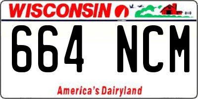WI license plate 664NCM