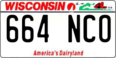 WI license plate 664NCO