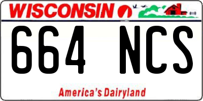 WI license plate 664NCS