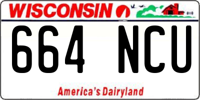 WI license plate 664NCU
