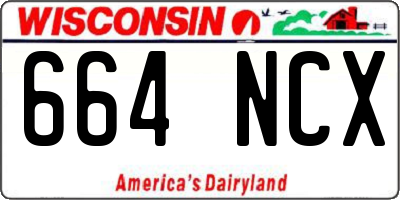 WI license plate 664NCX