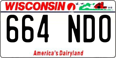 WI license plate 664NDO