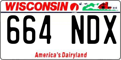 WI license plate 664NDX