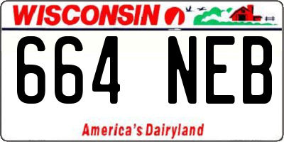 WI license plate 664NEB