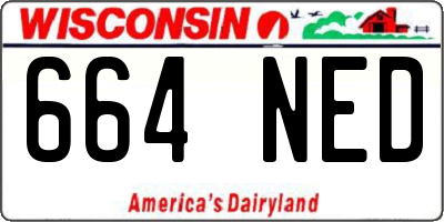 WI license plate 664NED