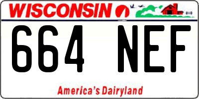 WI license plate 664NEF