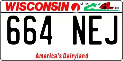 WI license plate 664NEJ