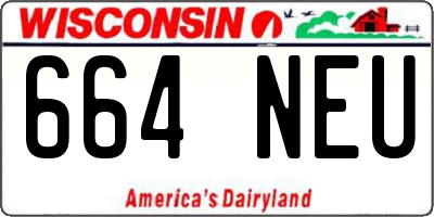 WI license plate 664NEU