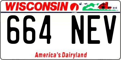 WI license plate 664NEV
