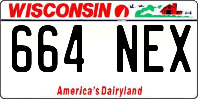 WI license plate 664NEX