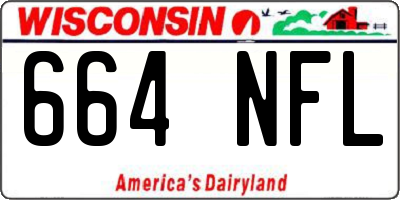 WI license plate 664NFL