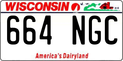 WI license plate 664NGC