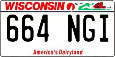 WI license plate 664NGI