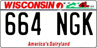 WI license plate 664NGK