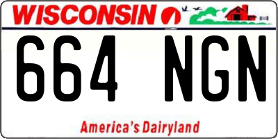 WI license plate 664NGN