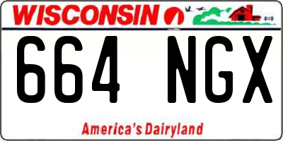 WI license plate 664NGX