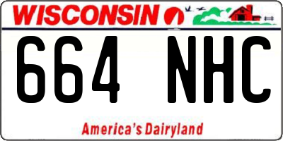 WI license plate 664NHC