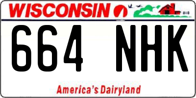 WI license plate 664NHK