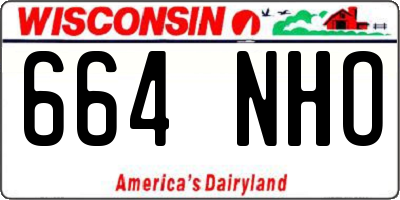 WI license plate 664NHO