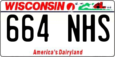WI license plate 664NHS