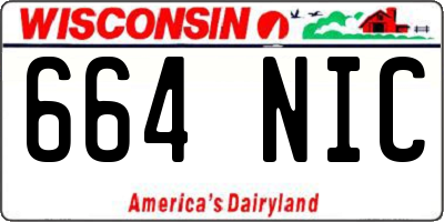 WI license plate 664NIC