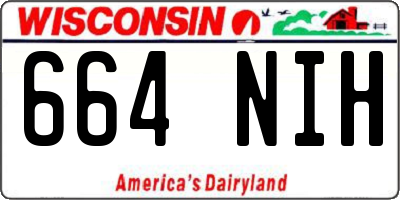 WI license plate 664NIH