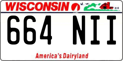 WI license plate 664NII