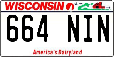 WI license plate 664NIN