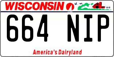 WI license plate 664NIP
