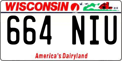 WI license plate 664NIU