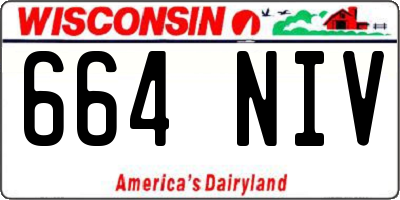 WI license plate 664NIV