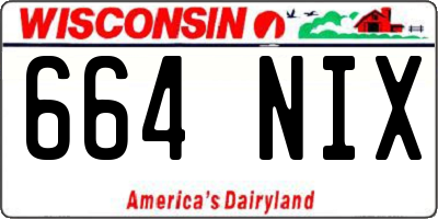 WI license plate 664NIX
