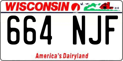 WI license plate 664NJF