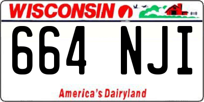 WI license plate 664NJI