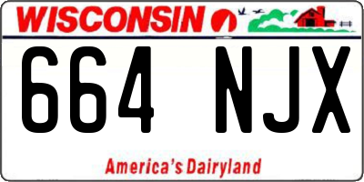 WI license plate 664NJX