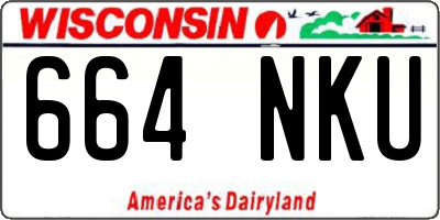 WI license plate 664NKU