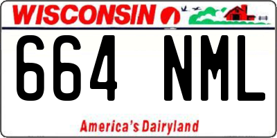 WI license plate 664NML