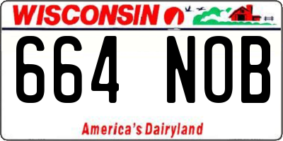 WI license plate 664NOB
