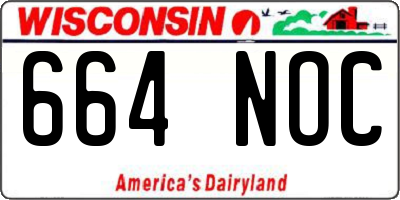 WI license plate 664NOC