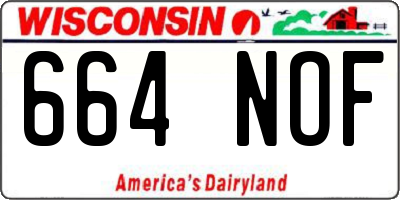 WI license plate 664NOF