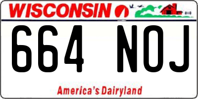 WI license plate 664NOJ