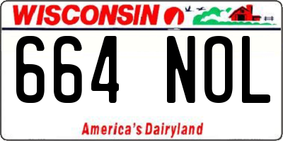 WI license plate 664NOL