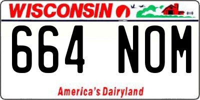 WI license plate 664NOM