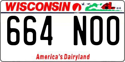WI license plate 664NOO